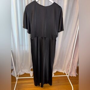 Express Black Silk Dress with Open Back